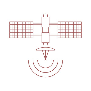 程式化的矢量图标的空间卫星