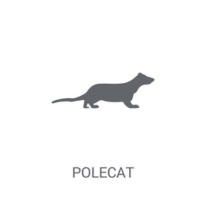 时尚 polecat 标志概念上的白色背景从动物收藏.