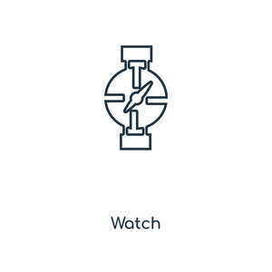 时尚设计风格的手表图标。在白色背景上隔离的手表图标。手表矢量图标简单而现代的平面符号为网站手机徽标应用程序ui。手表图标