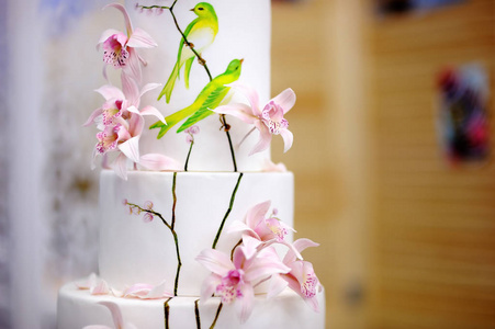 传统的周年婚礼多层蛋糕花图片