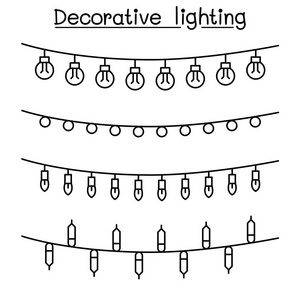 装饰照明矢量图解平面设计