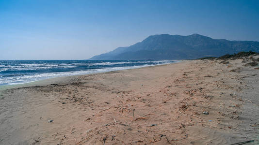 野生海滩帕塔拉在费特希耶火鸡