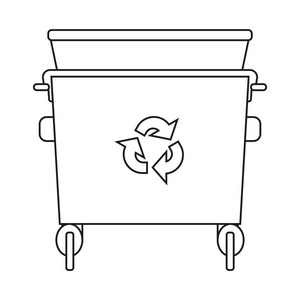 线条艺术黑白垃圾桶照片