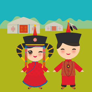 蒙古族服饰 卡通图片图片