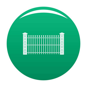 砖和金属栅栏图标向量绿色