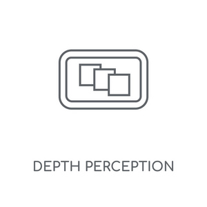 深度知觉深度感知线性图标.深度感知概念笔画符号设计.