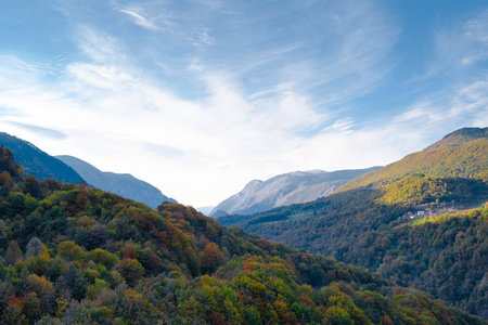 秋天风景山河塔拉并且森林在黑山