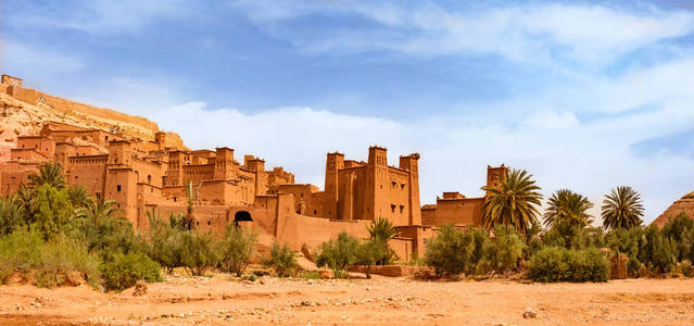 摩洛哥瓦尔扎扎特附近的 kasbah ait ben haddou。联合国教科文组织世界遗产