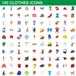 100 衣服图标设置 卡通风格