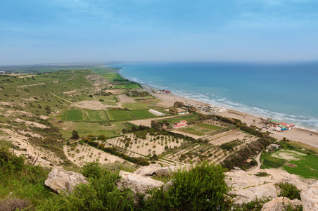 塞浦路斯利马索尔附近的 Kourion 海滩