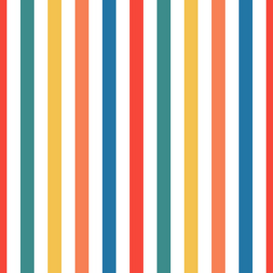 无缝的图案条纹红色, 绿色, 橙色, 蓝色和黄色的颜色。垂直图案条纹抽象背景向量例证