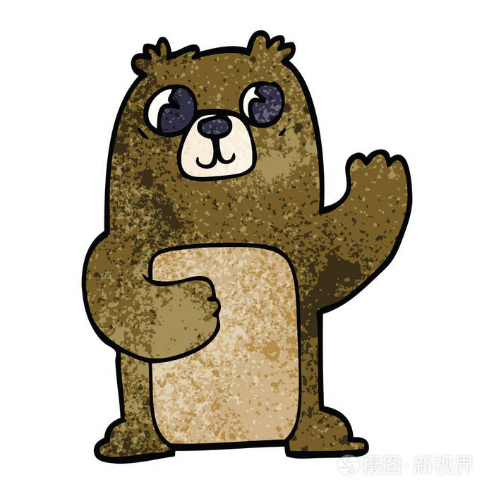 动画片涂鸦宽眼睛熊