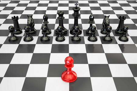 象棋 对抗和对立的概念。3d 渲染