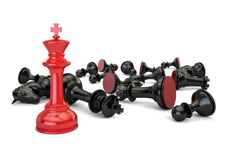 象棋 领袖和赢家的概念。3d 渲染