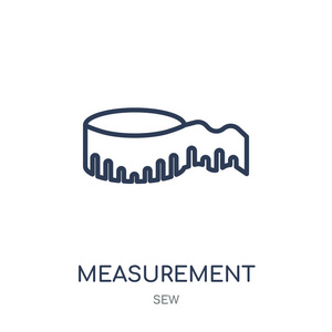 测量图标。从应集合测量线性符号设计。简单的大纲元素向量例证在白色背景