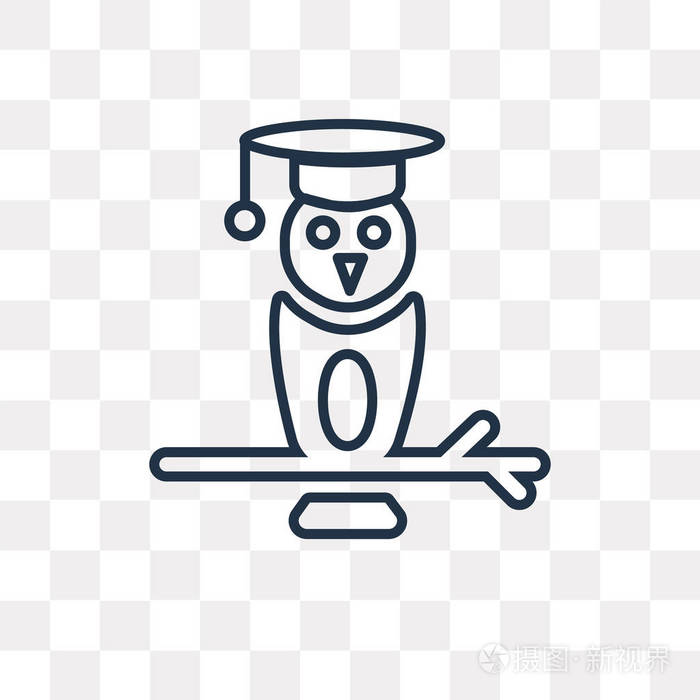 智慧矢量轮廓图标隔离在透明的背景下, 高品质的线性智慧透明度概念