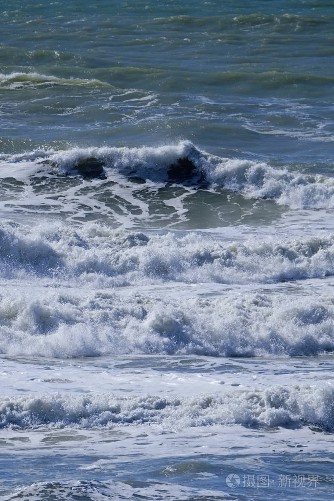 意大利, 西西里岛, 地中海, 波涛汹涌的海浪
