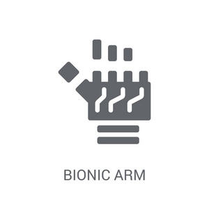 仿生手臂图标。时尚仿生手臂标志概念的白色背景从人工智能收集。适用于 web 应用移动应用和打印媒体