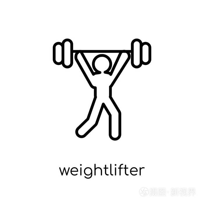 插画 标志,符号 举重运动员图标.