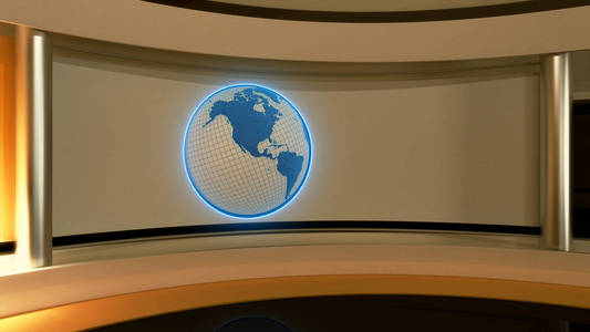 新闻演播室.黄色的工作室.为完美的背景照片