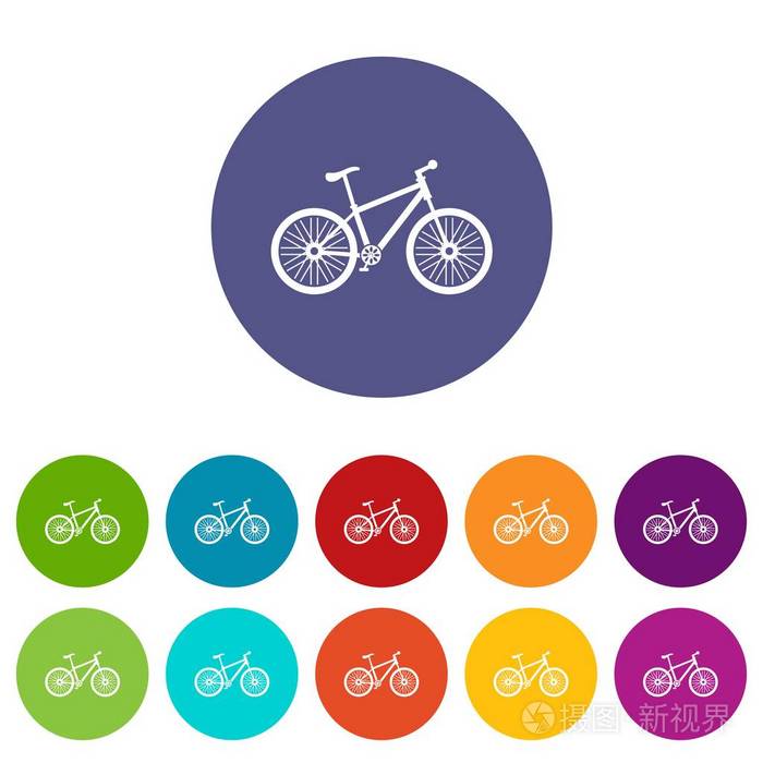自行车图标设置矢量颜色