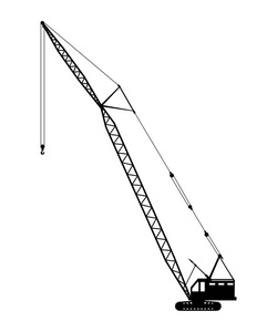 在白色背景上的起重机剪影