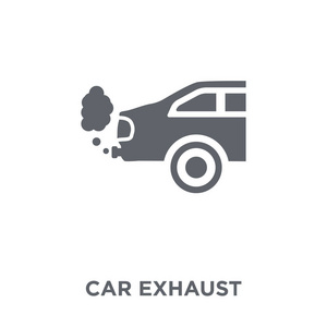 汽车尾气汽车尾气图标.汽车尾气设计理念从汽车零部件收集.