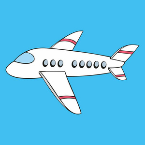 飞机，程式化的卡通风格
