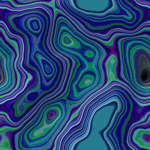 大理石玛瑙石质无缝模式的纹理背景蓝色，绿色和紫色的光谱颜色