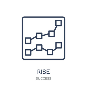 上升 图标。从成功集合中提升线性符号设计。简单的大纲元素向量例证在白色背景