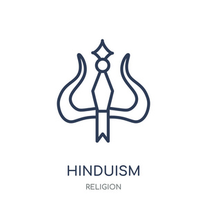 印度教的图标.印度教线性符号设计从宗教收藏.