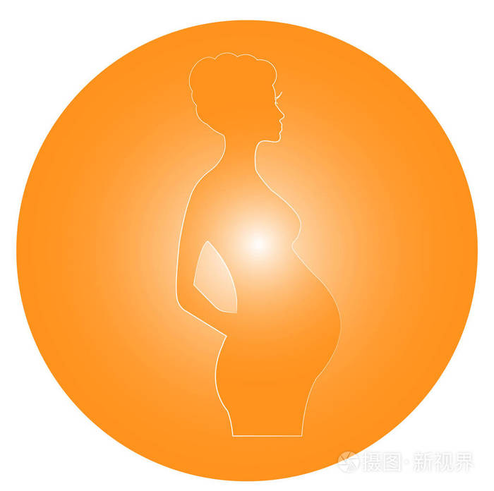 孕妇图标, 查出的向量例证在白色背景, 向量怀孕图标