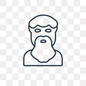 柏拉图矢量轮廓图标隔离在透明的背景下, 高质量的线性柏拉图透明度