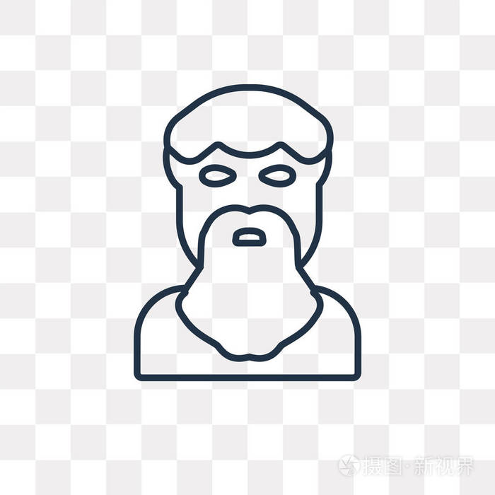 柏拉图矢量轮廓图标隔离在透明的背景下, 高质量的线性柏拉图透明度