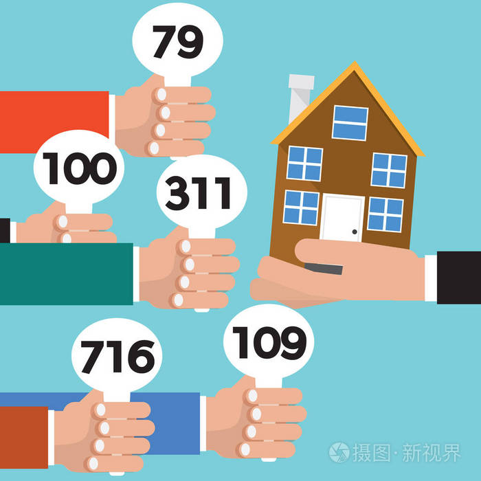 房地产拍卖概念矢量图插画-正版商用图片0tyl9i-摄图新视界