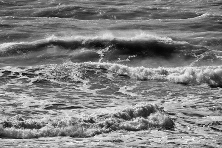 意大利, 西西里岛, 地中海, 波涛汹涌的海浪