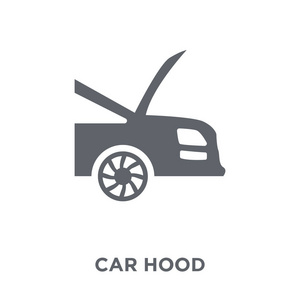 汽车引擎盖图标.汽车引擎盖设计的概念从汽车零部件收集.