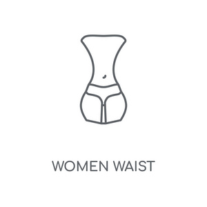 女性腰围线性图标。女性腰围概念笔画符号设计。薄的图形元素向量例证, 在白色背景上的轮廓样式, eps 10