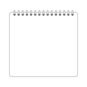 方形笔记本页面螺旋的现实模板记事本.空白封面设计.