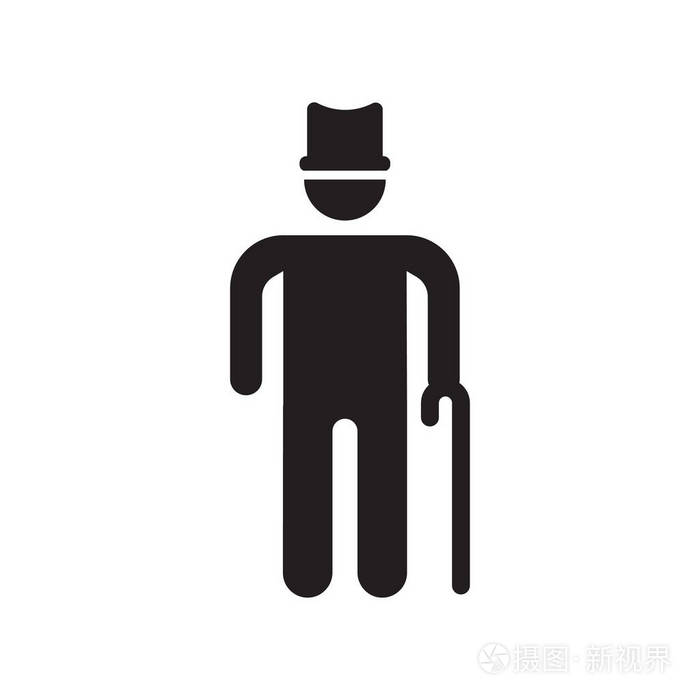 老年人图标时尚的老年人标志概念上的白色背景从保险收集适用于web