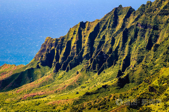 卡拉劳山谷悬崖在 na pali 海岸,夏威夷的考艾岛