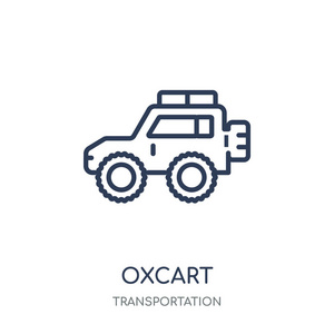 牛津车 图标。来自运输系列的 oxcart 线性符号设计