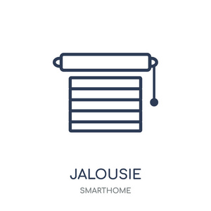 jjousie 自动化图标。jlousie 自动化线性符号设计从 smarthome 集合。简单的大纲元素向量例证在白色背景