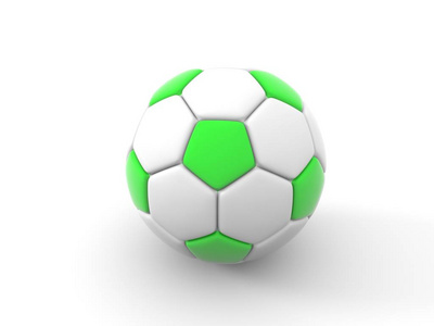足球球。白色背景上的孤立的对象。3d 渲染