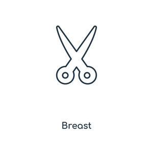 时尚设计风格的乳房图标。乳房图标隔离在白色背景上。乳房矢量图标简单而现代的平面符号为网站手机徽标应用程序ui。乳房图标向