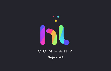 hl h l 彩色彩虹创意颜色字母表字母标志 ico照片