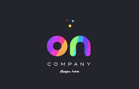 o n 彩色彩虹创意颜色字母表字母标志 ico