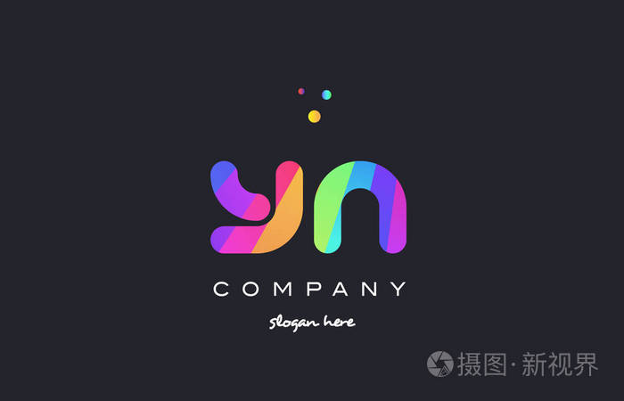 yn y n 彩色的彩虹创意颜色字母表字母标志 ico