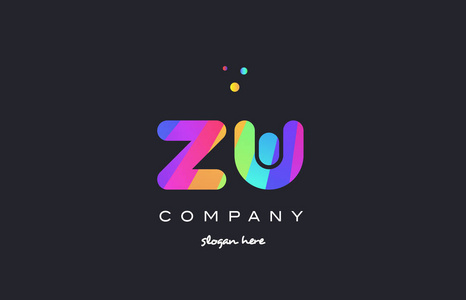 zw z w 彩色彩虹创意颜色字母表字母标志 ico