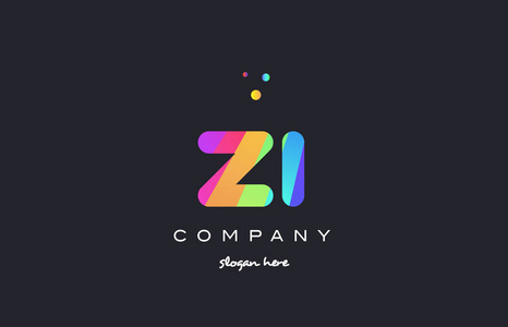 我色彩虹创意子 z 颜色字母表字母标志 ico